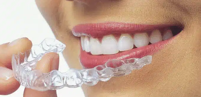 Patient receiving dental treatment with braces